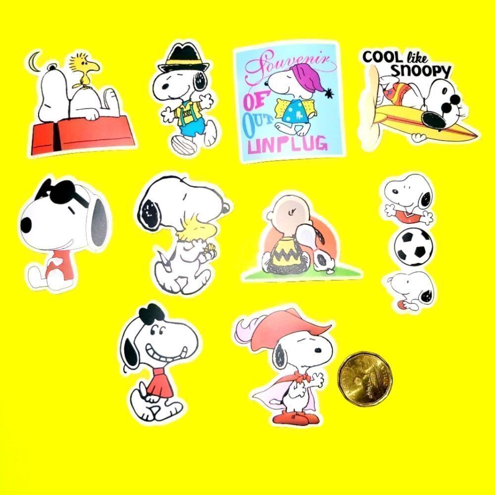 3/$20 Brand New 10x Snoopy Waterproof Stickers #0